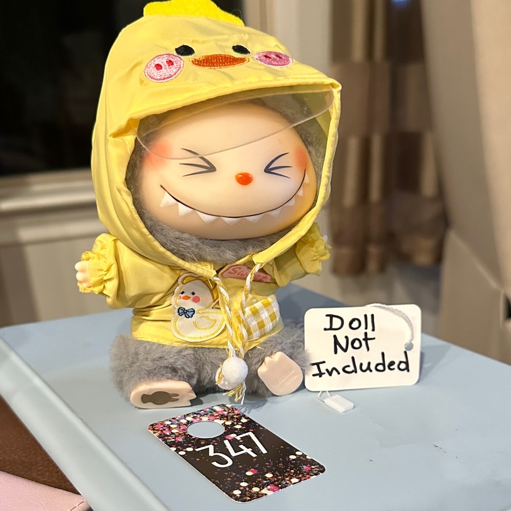 347,,Yellow Hooded Duck Jacket (doll not included )